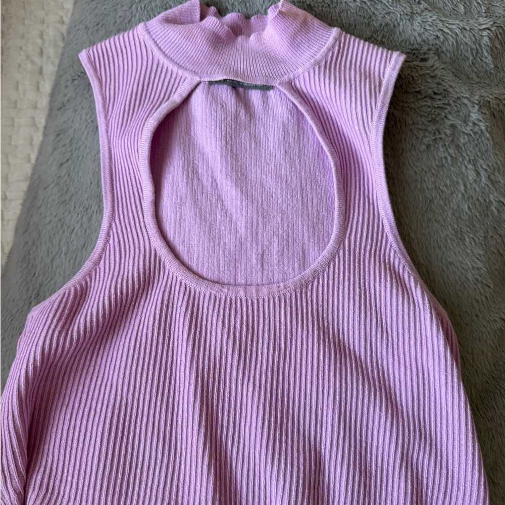 Lavender Ribbed Sleeveless Top